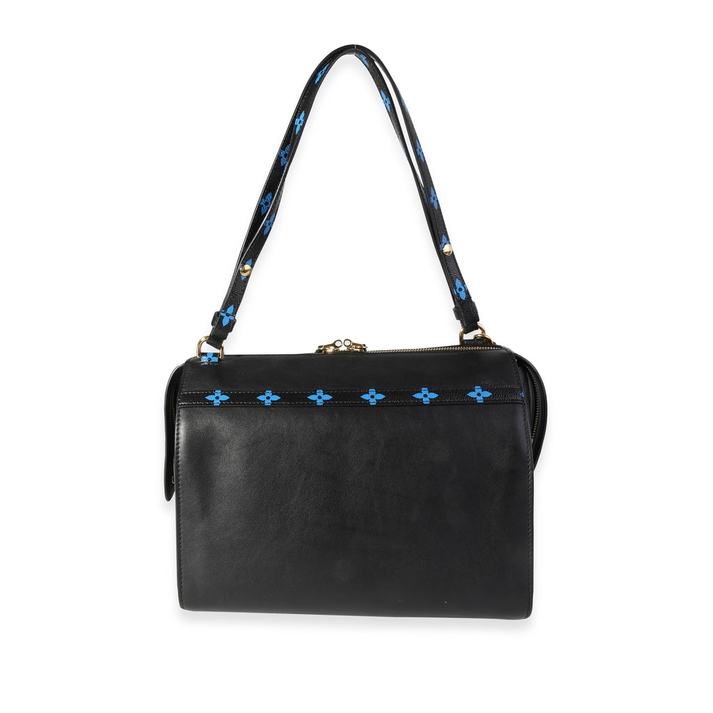 Louis Vuitton Louis Vuitton Navy Calfskin & Blue Monogram Canvas Speedy Amazon MM