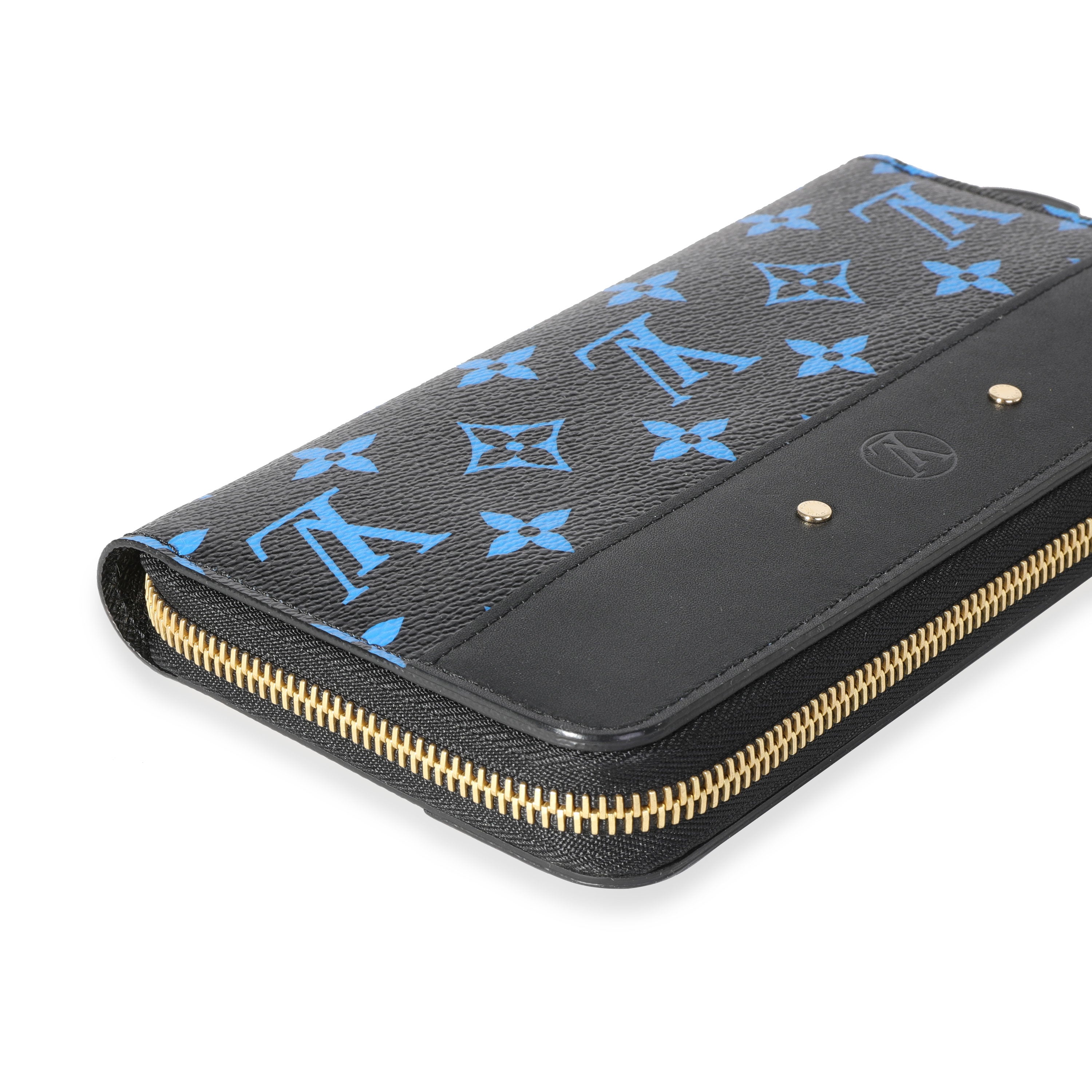 Louis Vuitton Louis Vuitton Blue & Black Monogram Canvas Zippy Wallet