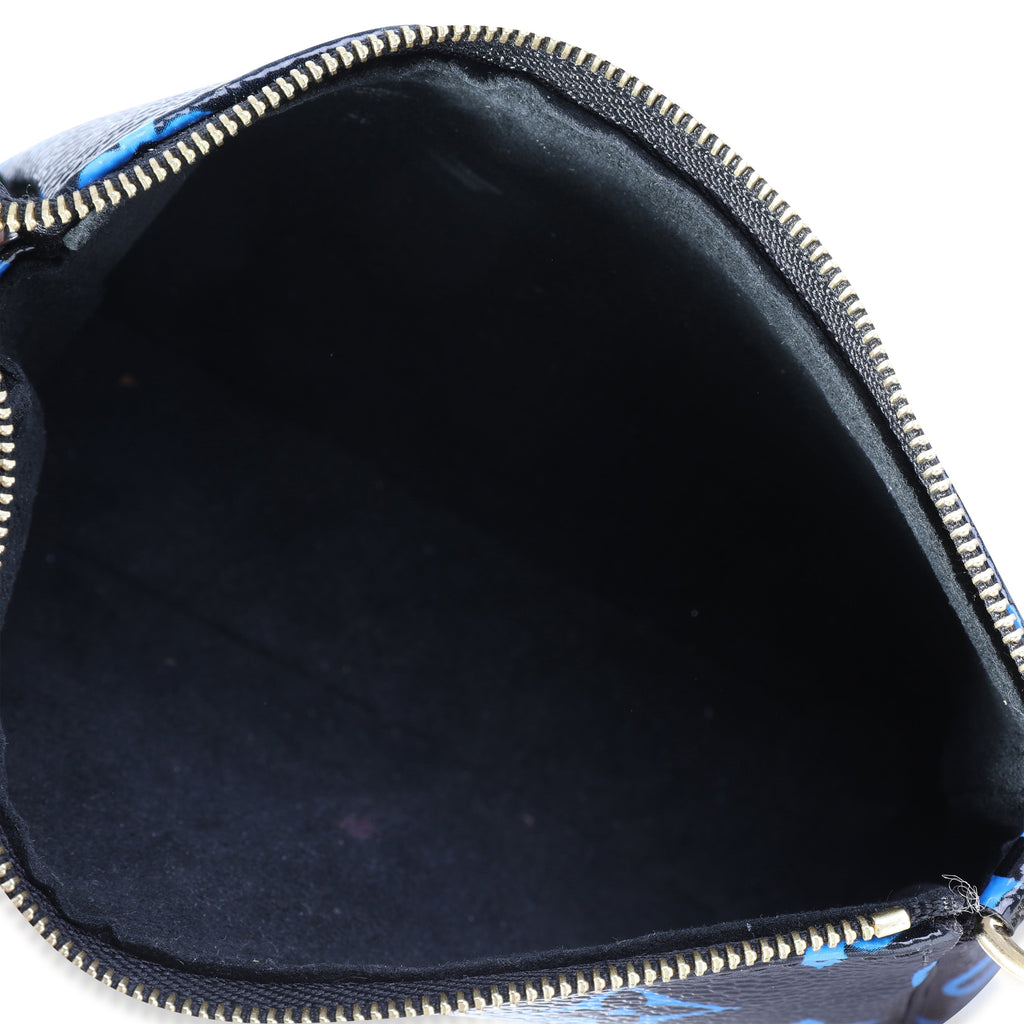 Louis Vuitton Louis Vuitton Black & Blue Monogram Canvas Mini Pochette Accessoires
