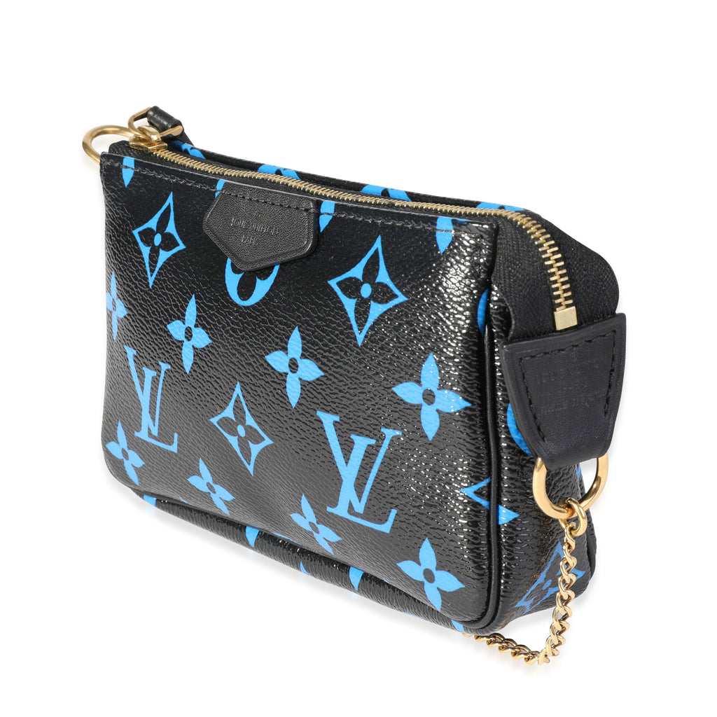 Louis Vuitton Louis Vuitton Black & Blue Monogram Canvas Mini Pochette Accessoires