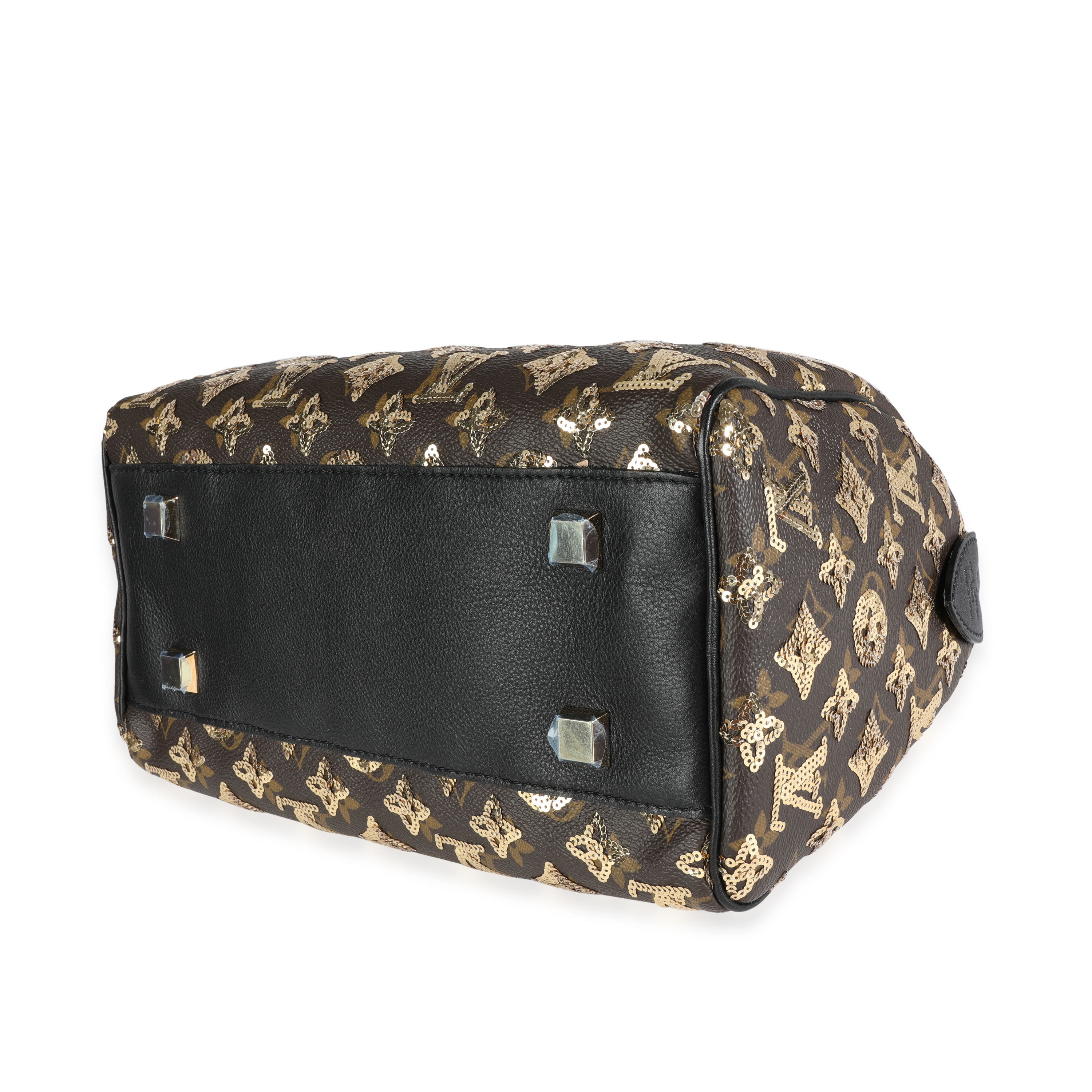 Louis Vuitton Louis Vuitton Limited Edition Gold Sequined Monogram Canvas Eclipse Speedy 28