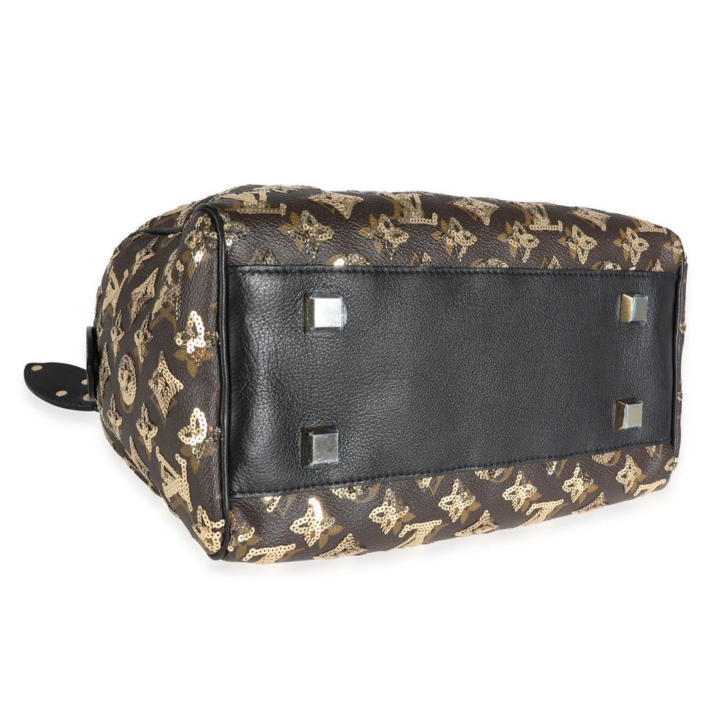 Louis Vuitton Louis Vuitton Limited Edition Gold Sequined Monogram Canvas Eclipse Speedy 28