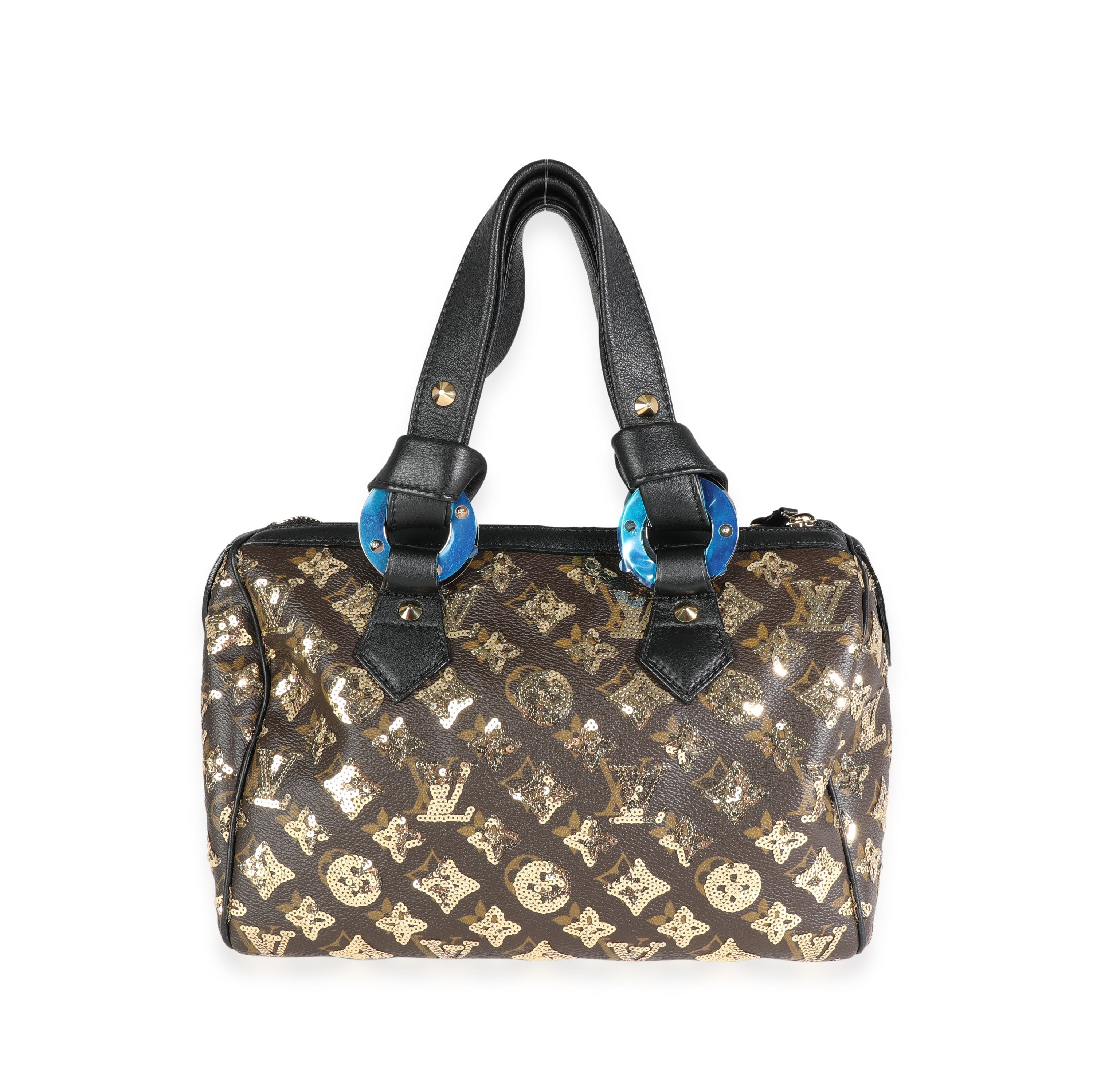 Louis Vuitton Louis Vuitton Limited Edition Gold Sequined Monogram Canvas Eclipse Speedy 28