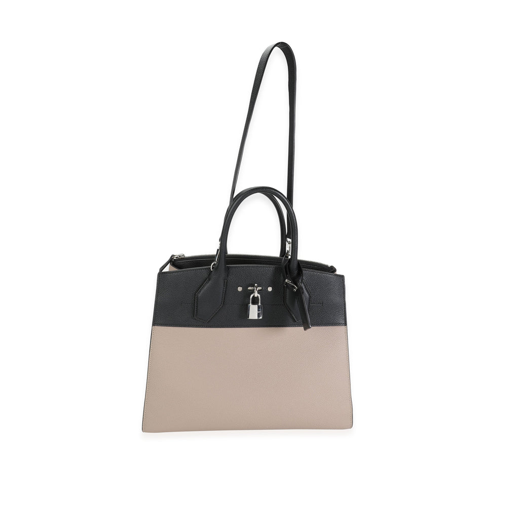 Louis Vuitton Louis Vuitton Black & Galet Calfskin City Steamer MM