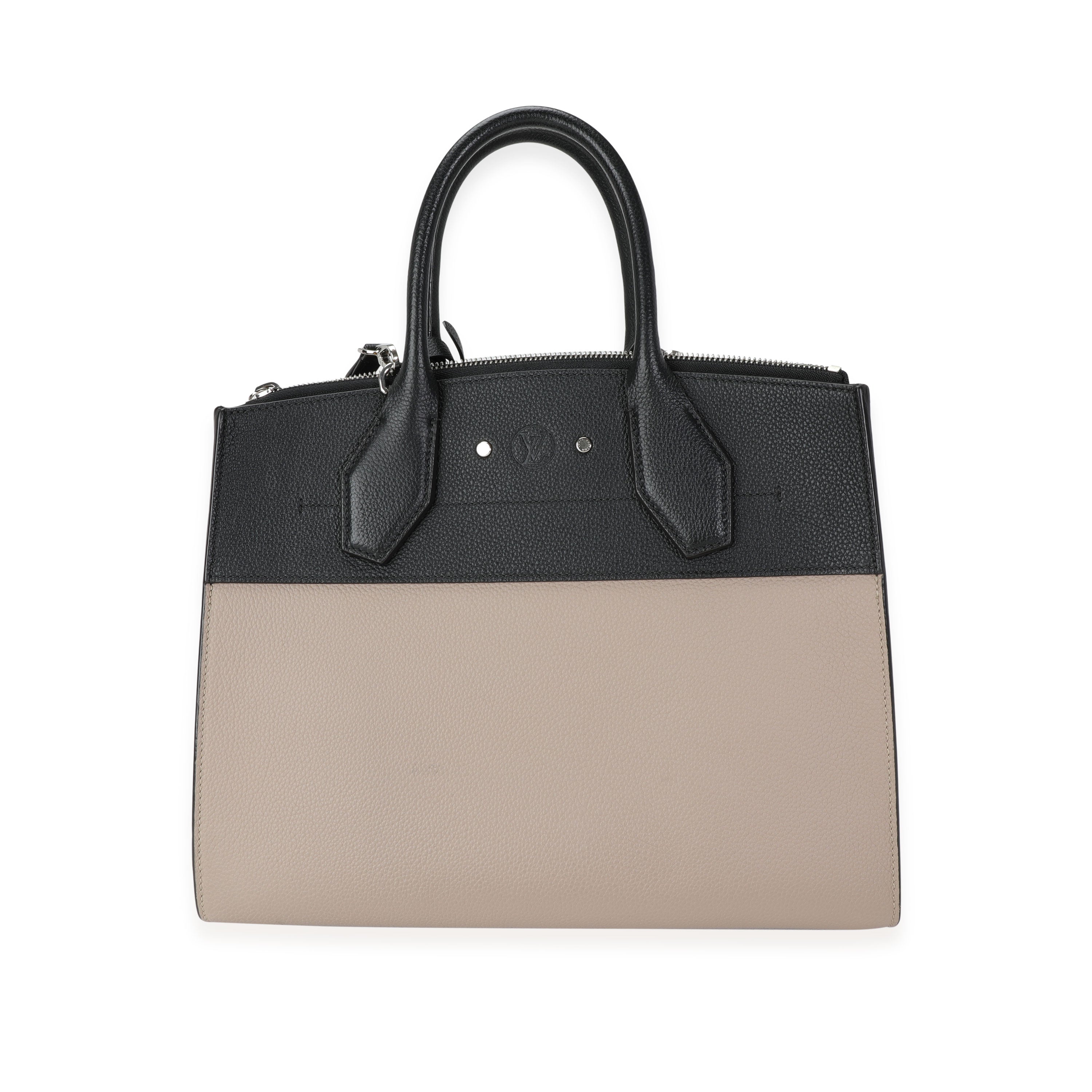 Louis Vuitton Louis Vuitton Black & Galet Calfskin City Steamer MM