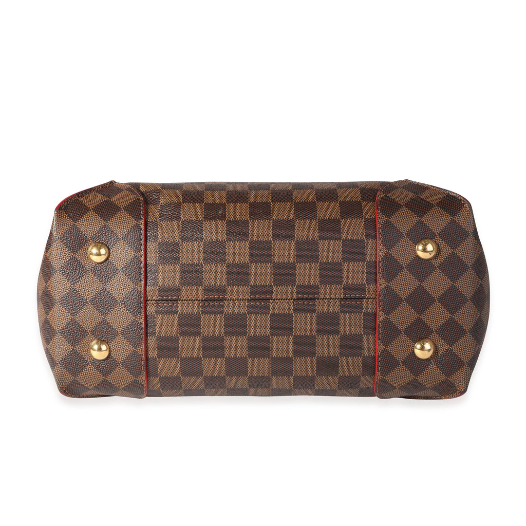 Louis Vuitton Louis Vuitton Damier Ebene Canvas & Cherry Leather Caissa Hobo