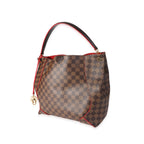 Louis Vuitton Louis Vuitton Damier Ebene Canvas & Cherry Leather Caissa Hobo