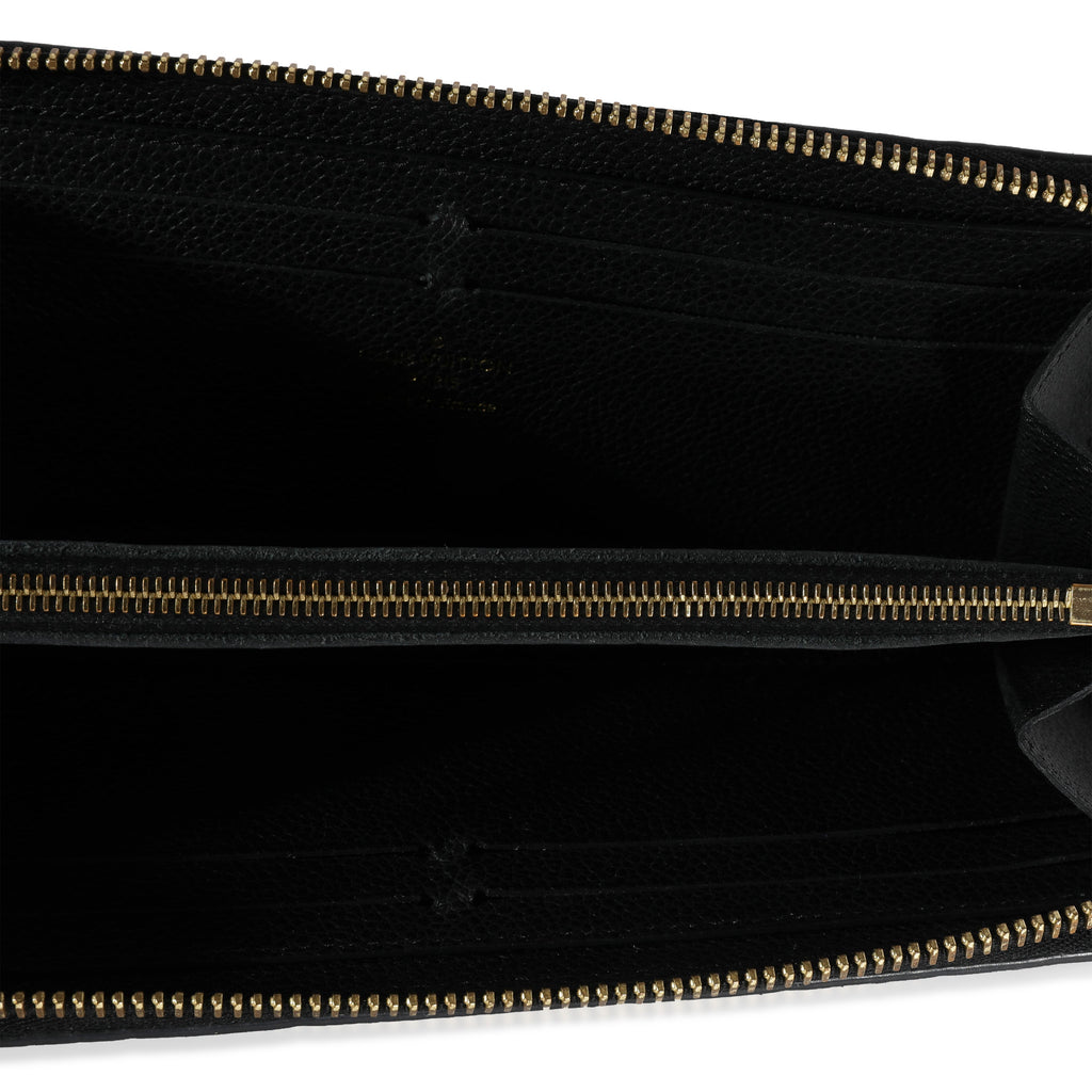 Louis Vuitton Louis Vuitton Black Monogram Empreinte Leather Clémence Wallet