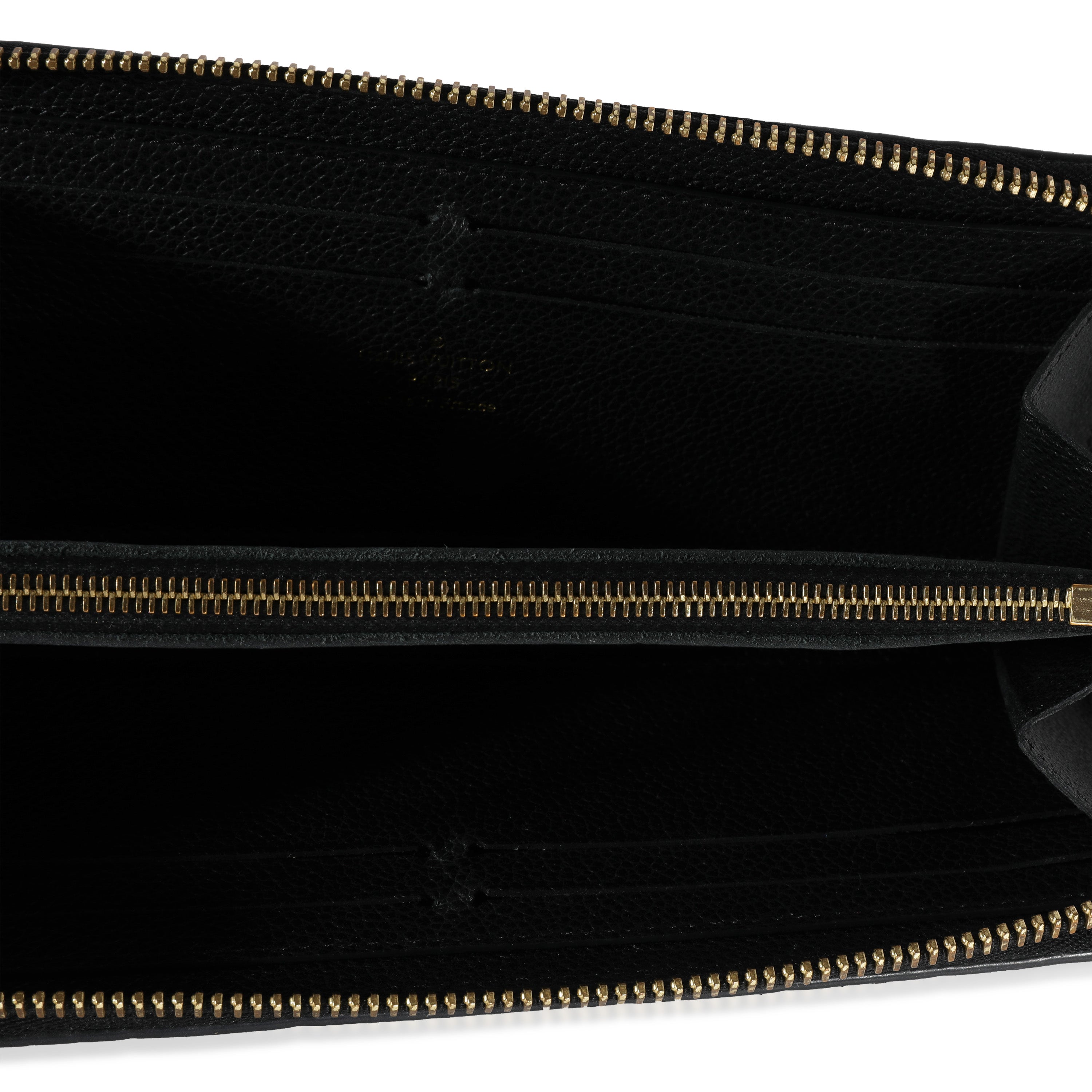 Louis Vuitton Louis Vuitton Black Monogram Empreinte Leather Clémence Wallet