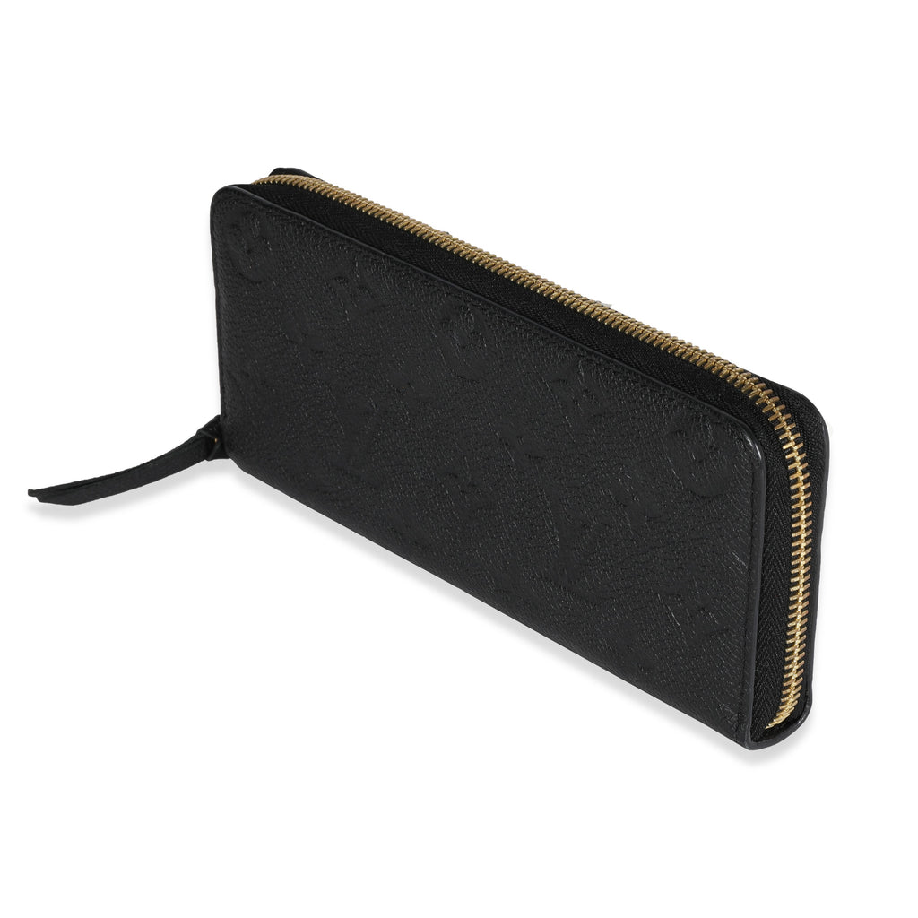 Louis Vuitton Louis Vuitton Black Monogram Empreinte Leather Clémence Wallet