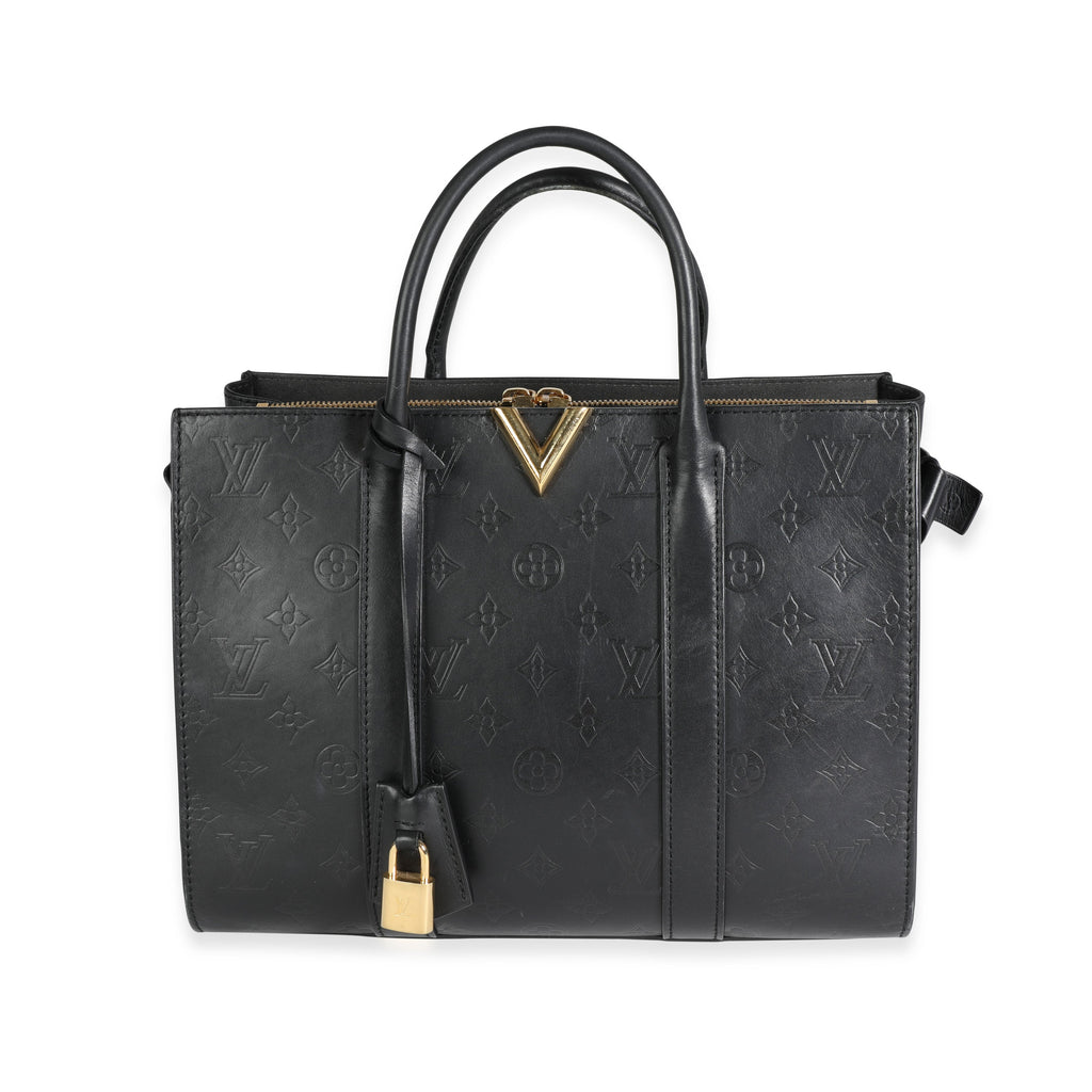 Louis Vuitton Louis Vuitton Black Monogram Leather Very Tote MM
