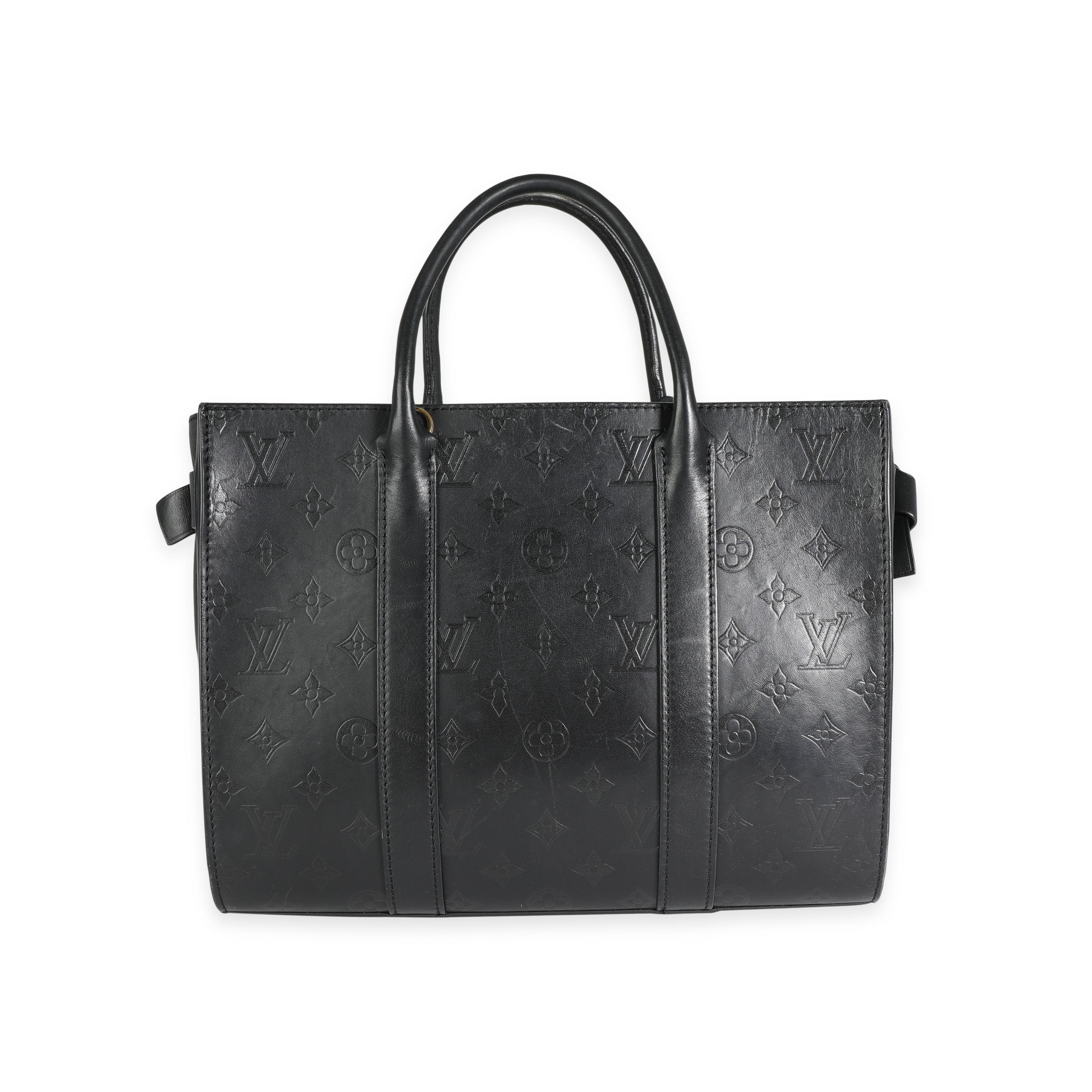 Louis Vuitton Louis Vuitton Black Monogram Leather Very Tote MM