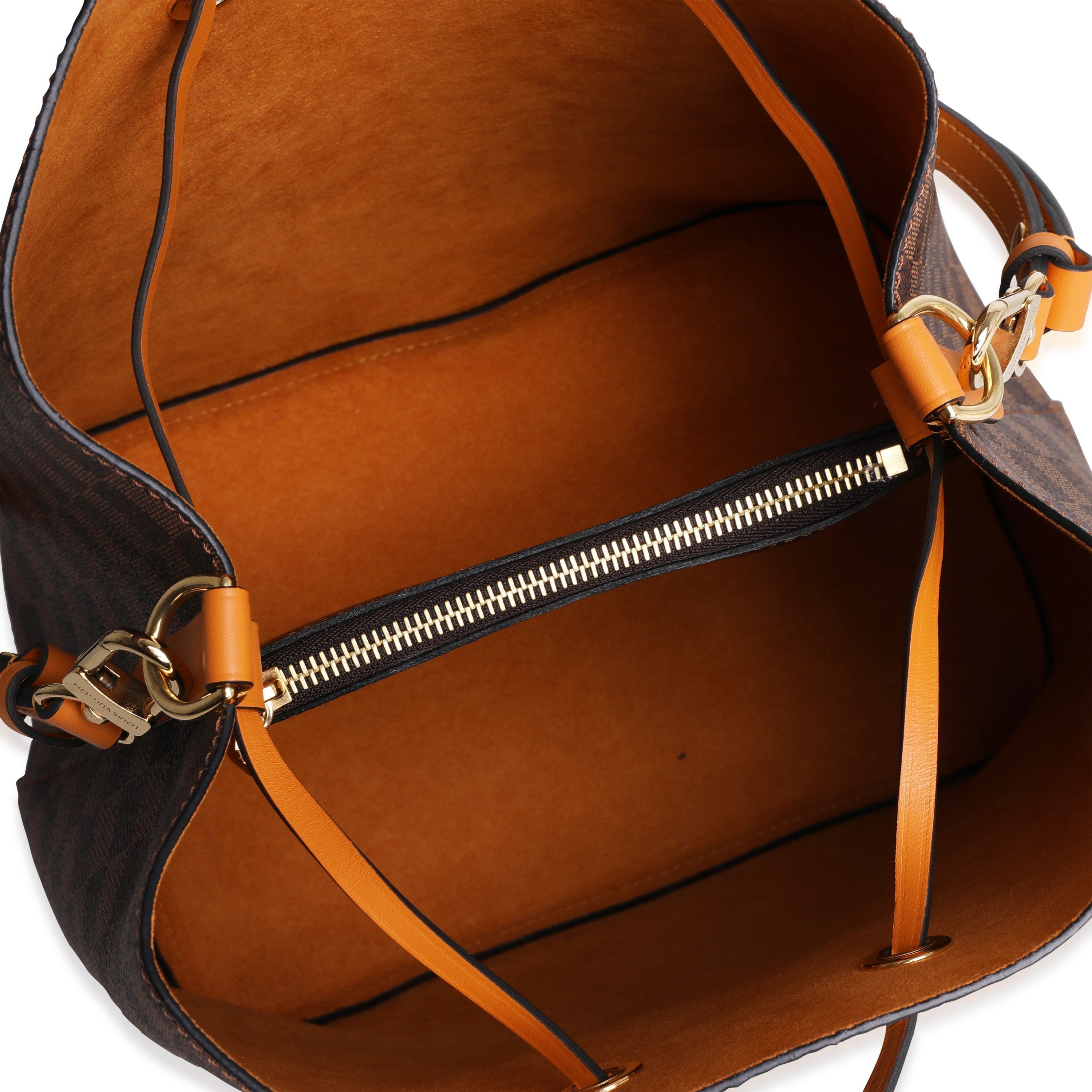 Louis Vuitton Louis Vuitton Safran Yellow Leather & Damier Ebene NéoNoé MM
