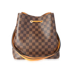 Louis Vuitton Louis Vuitton Safran Yellow Leather & Damier Ebene NéoNoé MM