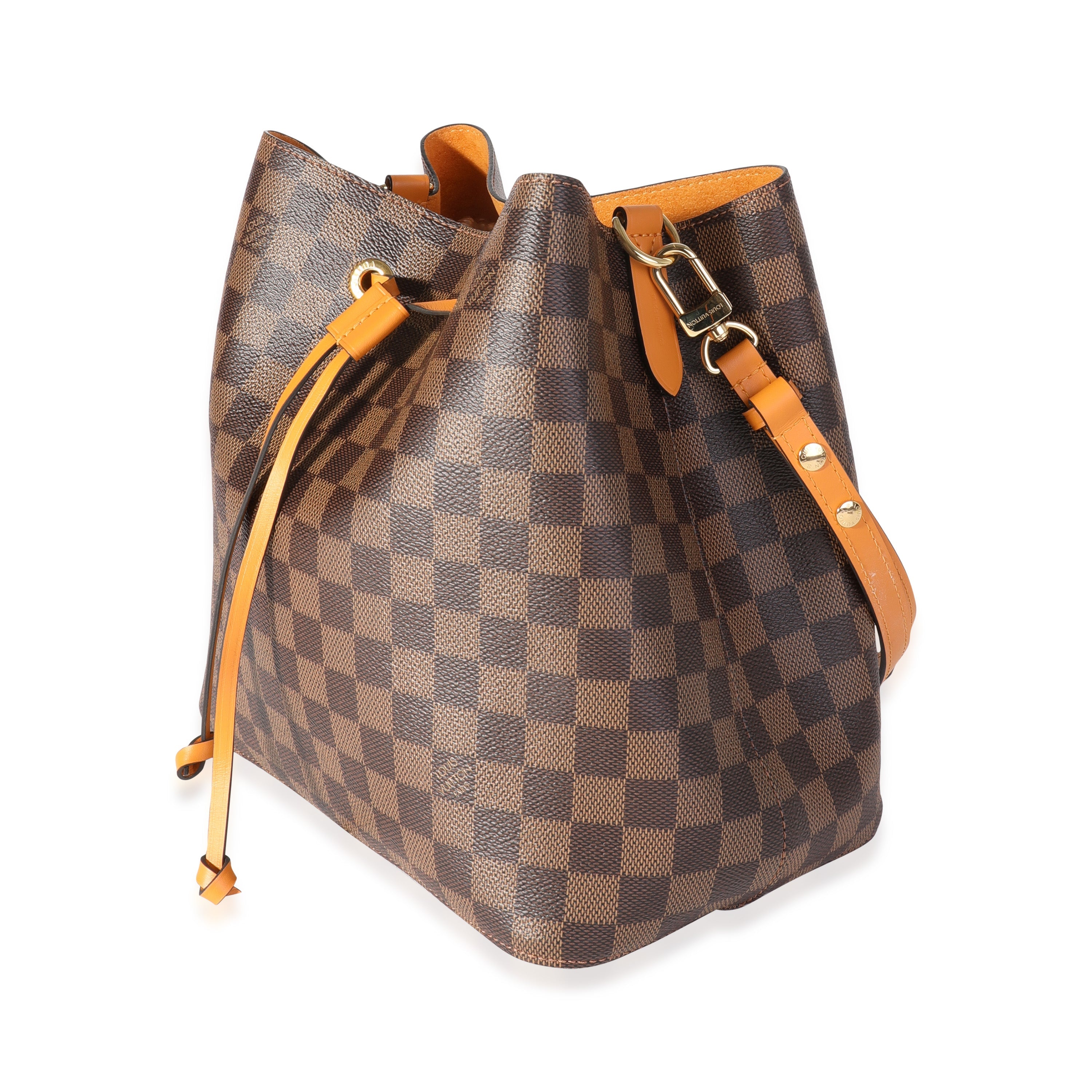 Louis Vuitton Louis Vuitton Safran Yellow Leather & Damier Ebene NéoNoé MM