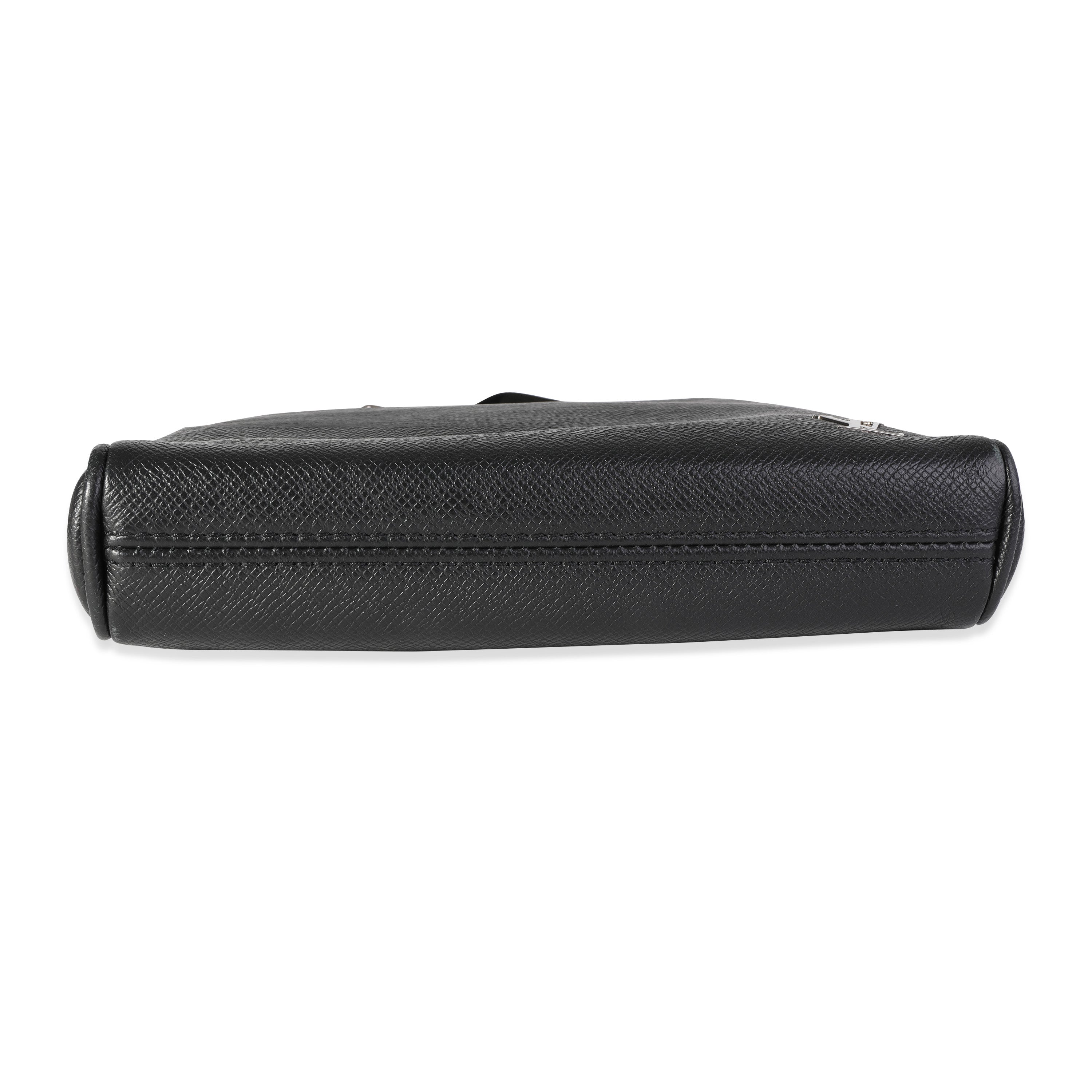 Louis Vuitton Louis Vuitton Black Taiga Leather Alex Messenger BB