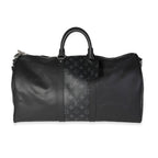 Louis Vuitton Louis Vuitton Black Monogram Eclipse Taigarama Keepall Bandoulière 50
