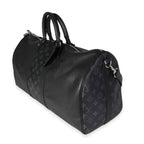Louis Vuitton Louis Vuitton Black Monogram Eclipse Taigarama Keepall Bandoulière 50