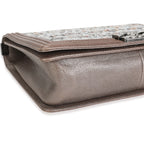 Chanel Taupe and Multicolor Tweed Caviar Large Boy Handbag