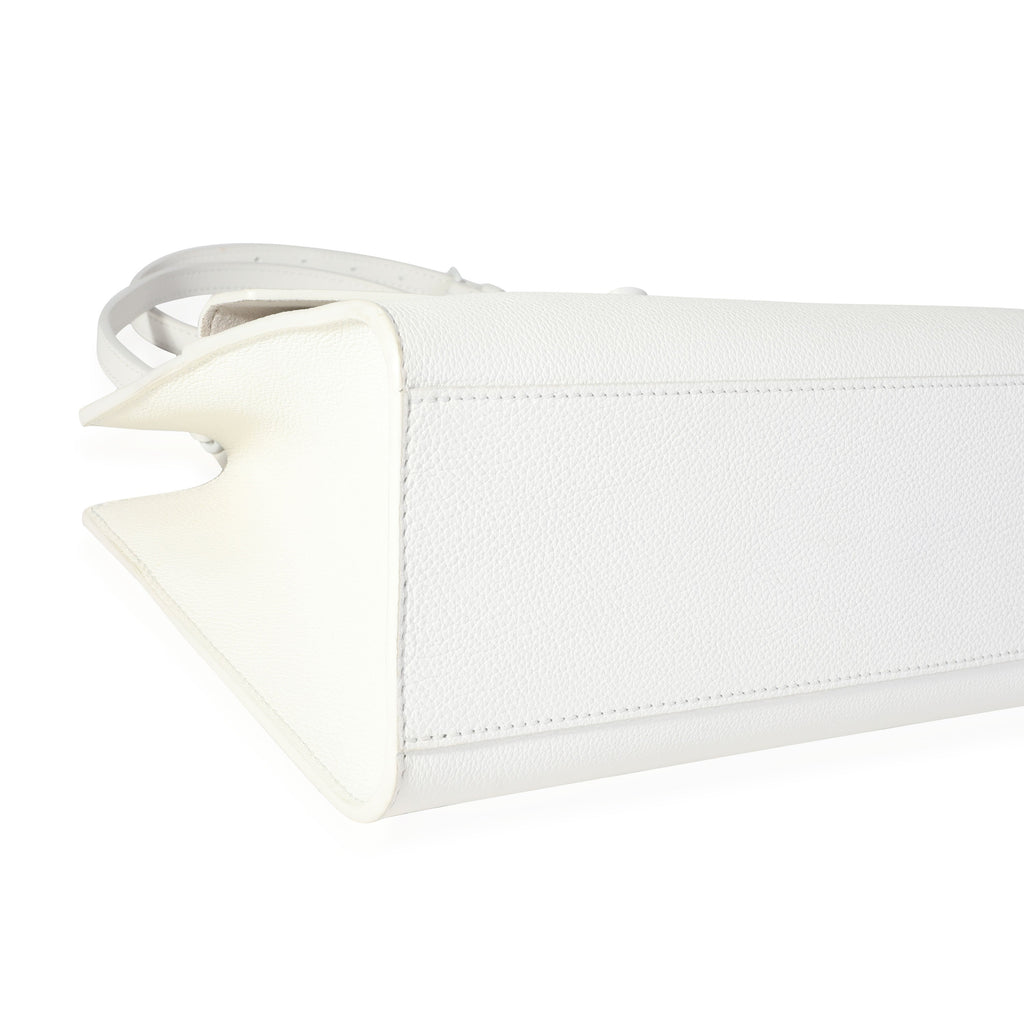 Louis Vuitton White Leather Monochrome Lockme Tote PM