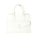 Louis Vuitton White Leather Monochrome Lockme Tote PM
