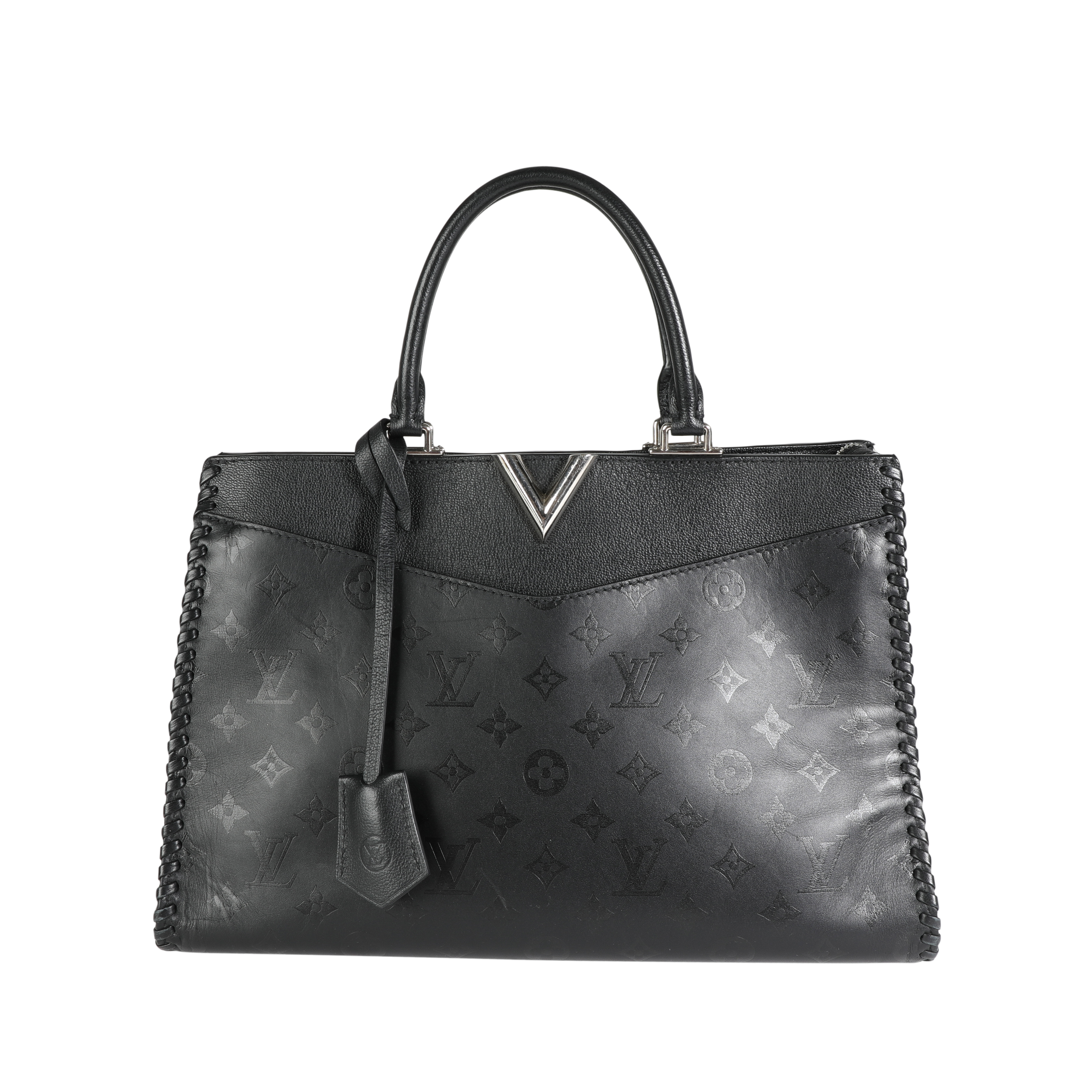 Louis Vuitton Louis Vuitton Black Monogram Leather Very Zipped Tote