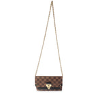Louis Vuitton Louis Vuitton Damier Ebene Canvas & Black Cowhide Vavin Chain Wallet