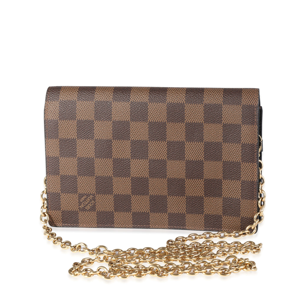 Louis Vuitton Louis Vuitton Damier Ebene Canvas & Black Cowhide Vavin Chain Wallet