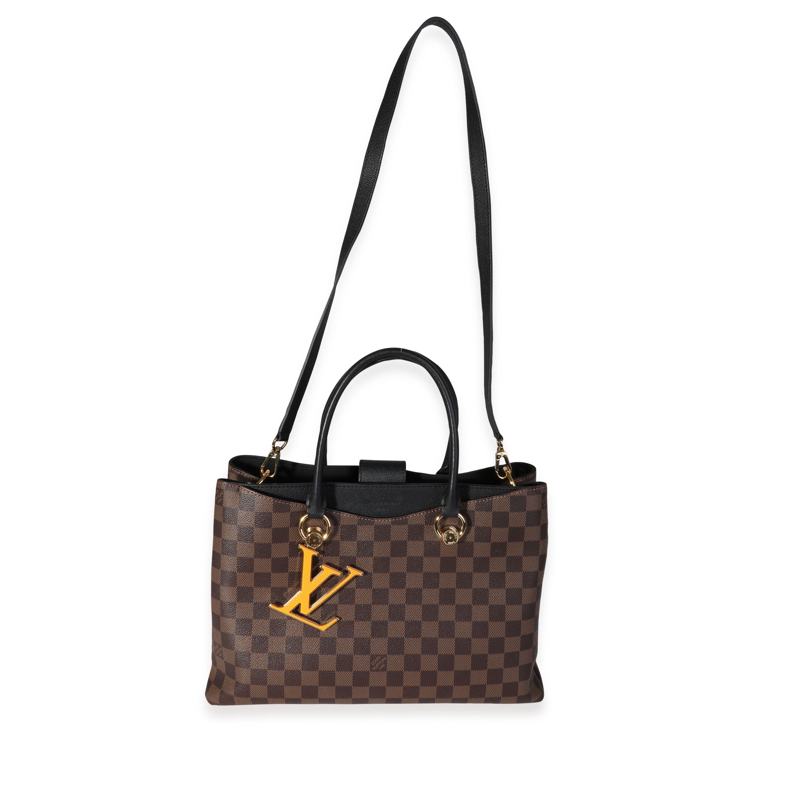 Louis Vuitton Louis Vuitton Damier Ebene & Black Calfskin LV Riverside