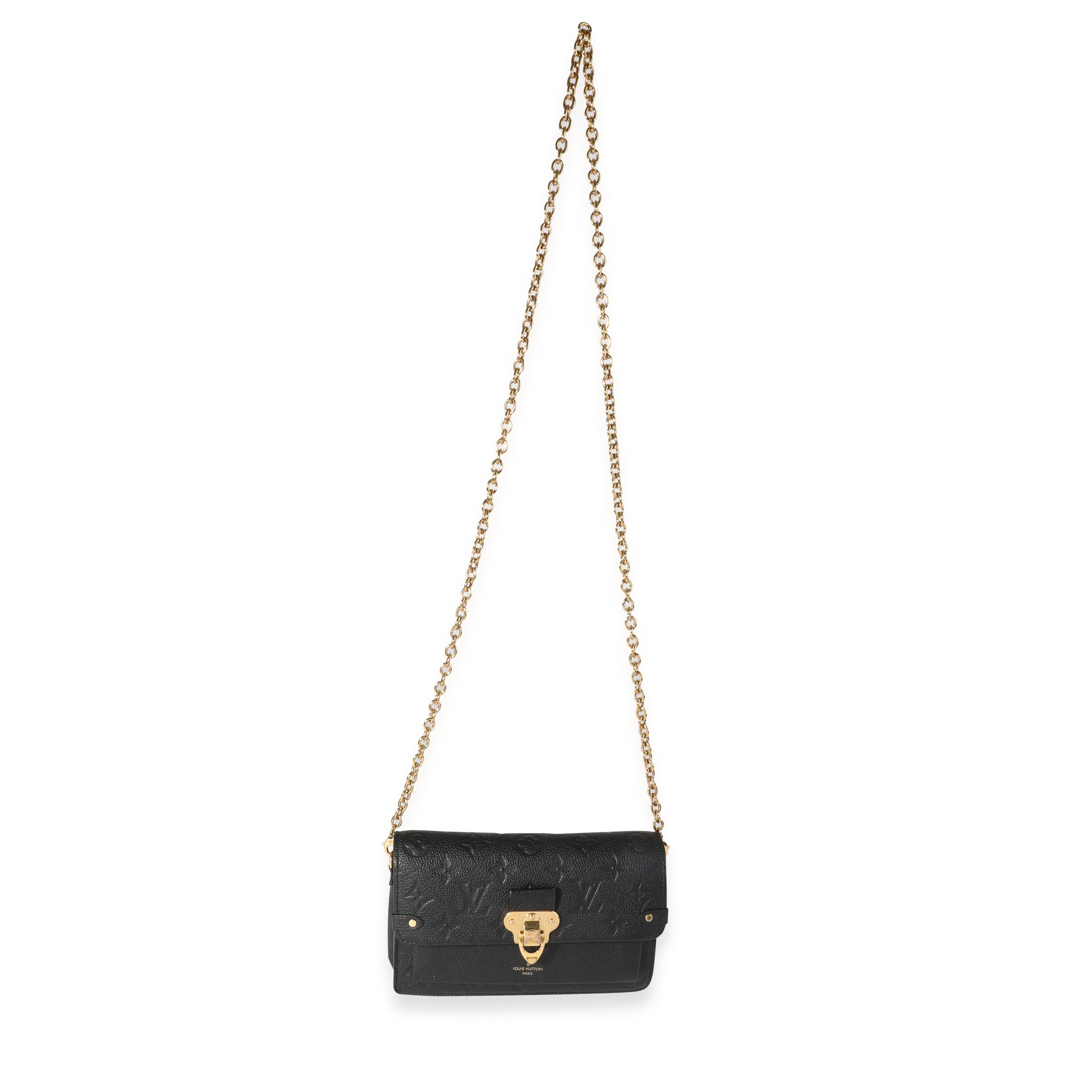Louis Vuitton Louis Vuitton Black Monogram Empreinte Leather Vavin Wallet on Chain