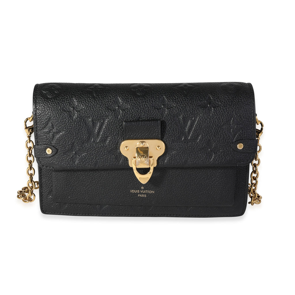 Louis Vuitton Louis Vuitton Black Monogram Empreinte Leather Vavin Wallet on Chain