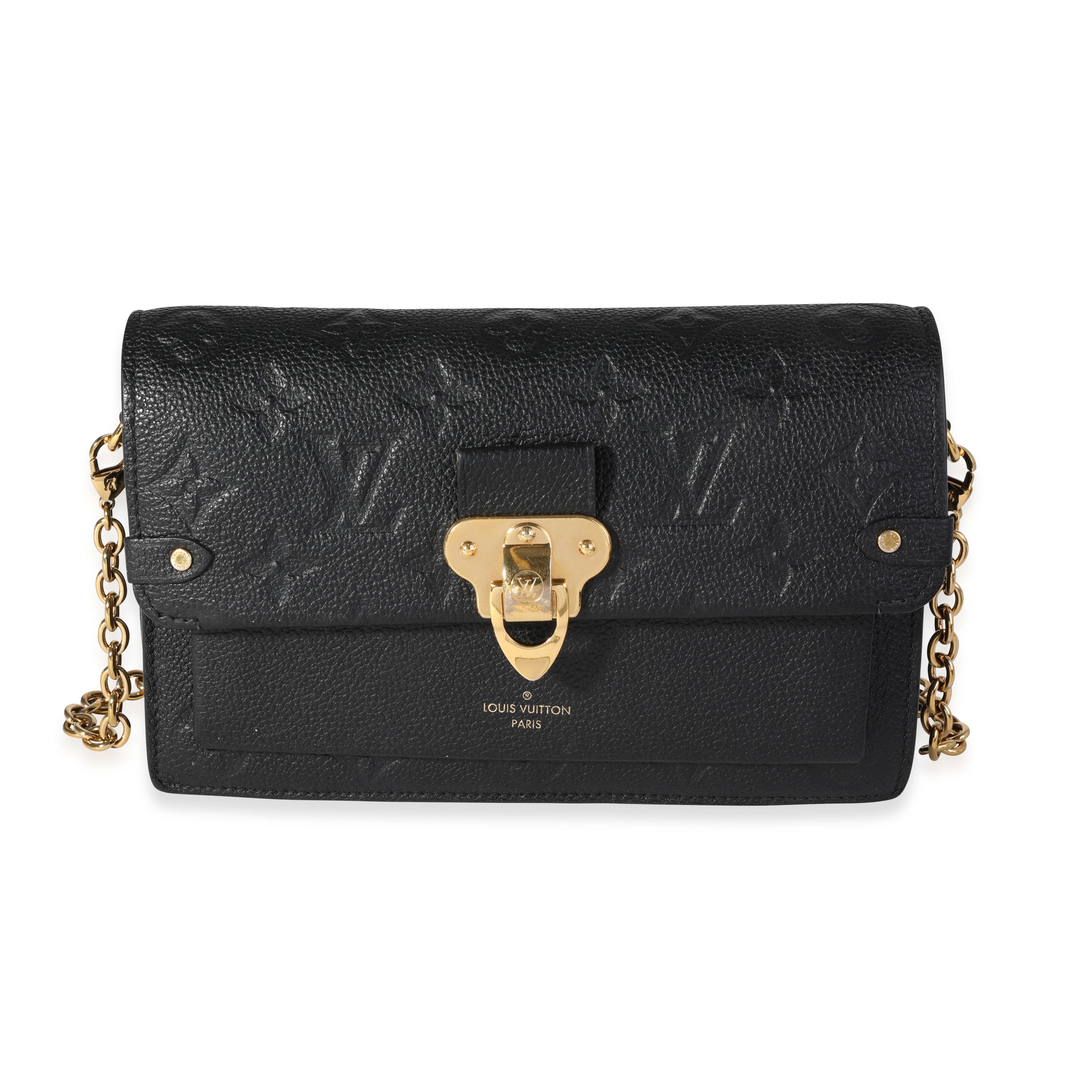 Louis Vuitton Louis Vuitton Black Monogram Empreinte Leather Vavin Wallet on Chain