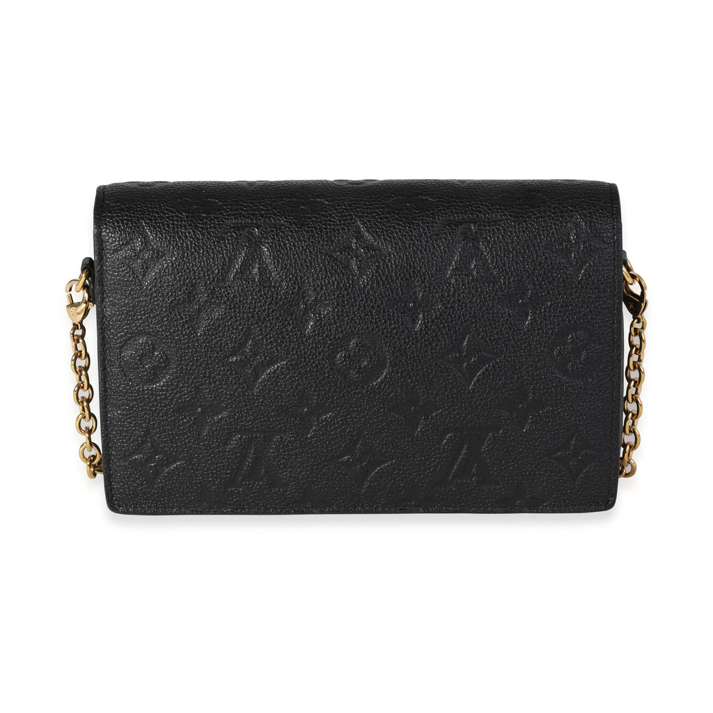 Louis Vuitton Louis Vuitton Black Monogram Empreinte Leather Vavin Wallet on Chain