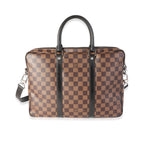 Louis Vuitton Damier Ebene & Black Leather Porte-Documents Voyage PM