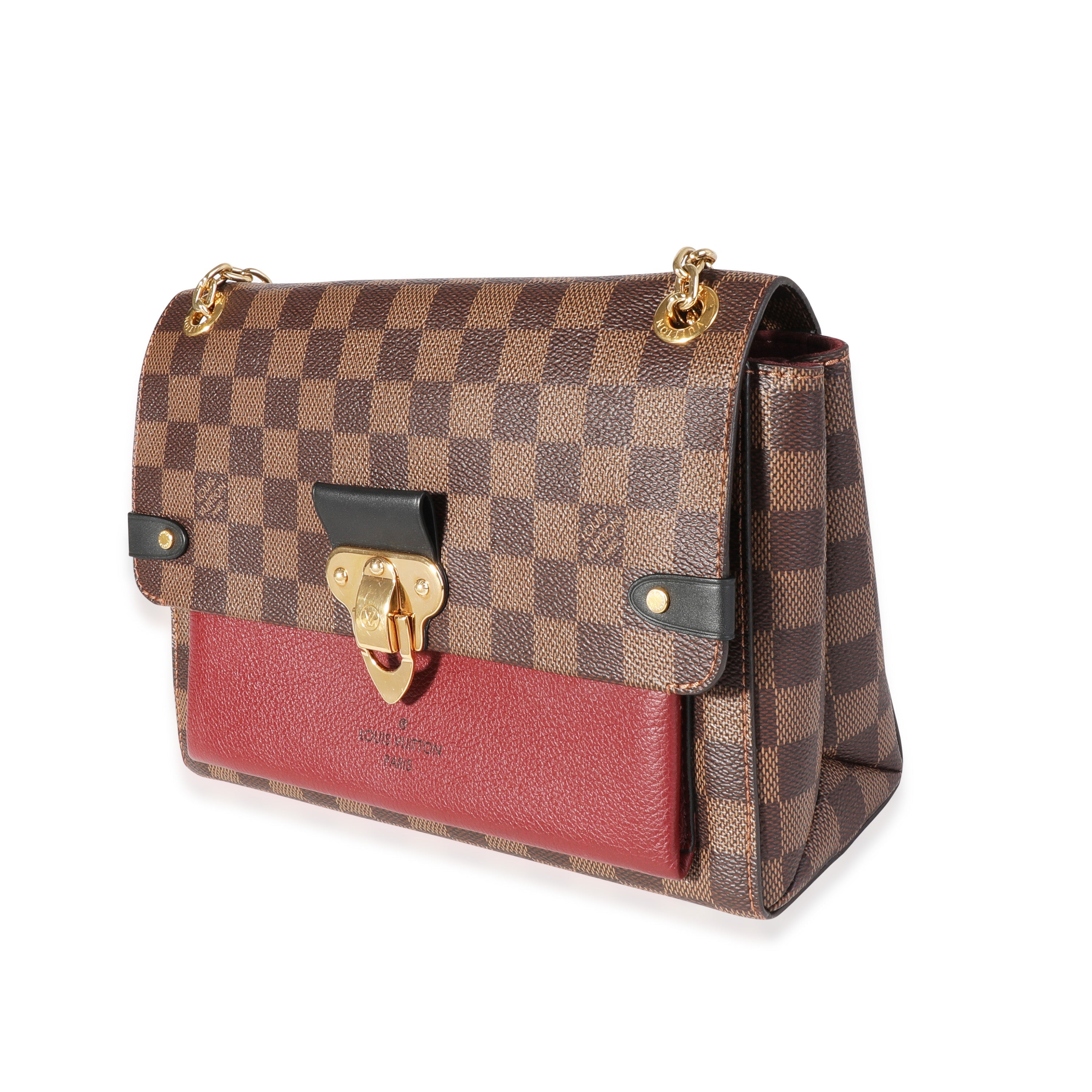 Louis Vuitton Louis Vuitton Damier Ebene Canvas & Bordeaux Calfskin Vavin PM