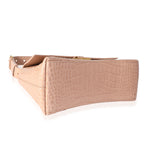 Balenciaga Beige Croc Embossed Hourglass Downtown Shoulder Bag