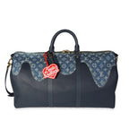 Louis Vuitton Louis Vuitton x NIGO Monogram Denim Drip & Taurillon Keepall Bandoulière 50