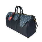 Louis Vuitton Louis Vuitton x NIGO Monogram Denim Drip & Taurillon Keepall Bandoulière 50
