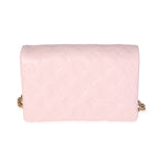 Louis Vuitton Louis Vuitton Pink Monogram-Embossed Puffy Lambskin Leather Pochette Coussin