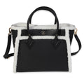Louis Vuitton Louis Vuitton Black Grained Calfskin & White Shearling Monogram On My Side MM