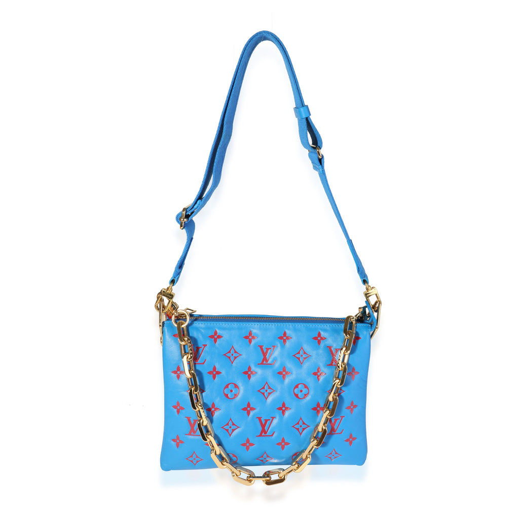 Louis Vuitton Louis Vuitton Blue & Red Embossed Lambskin Vuittamins Coussin PM