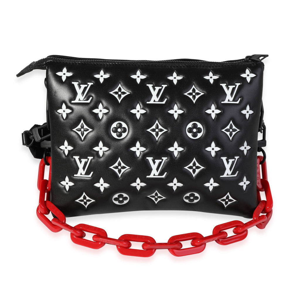 Louis Vuitton Louis Vuitton Black and White Lambskin Coussin PM
