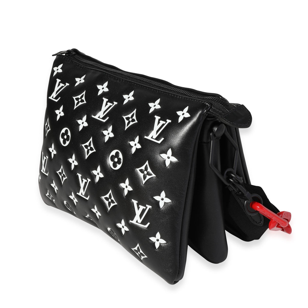 Louis Vuitton Louis Vuitton Black and White Lambskin Coussin PM