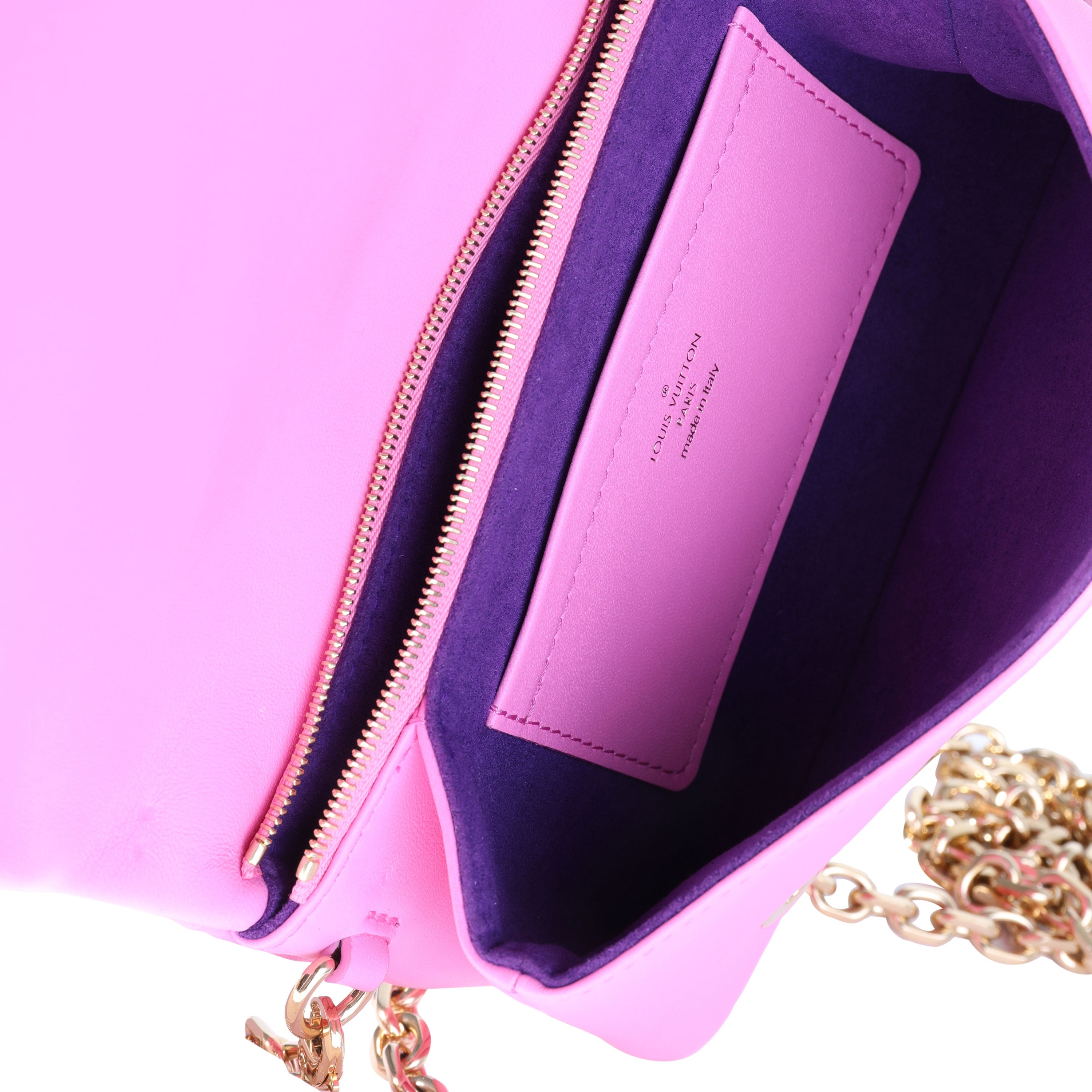 Louis Vuitton Louis Vuitton Pink Puffy Lambskin Pochette Coussin