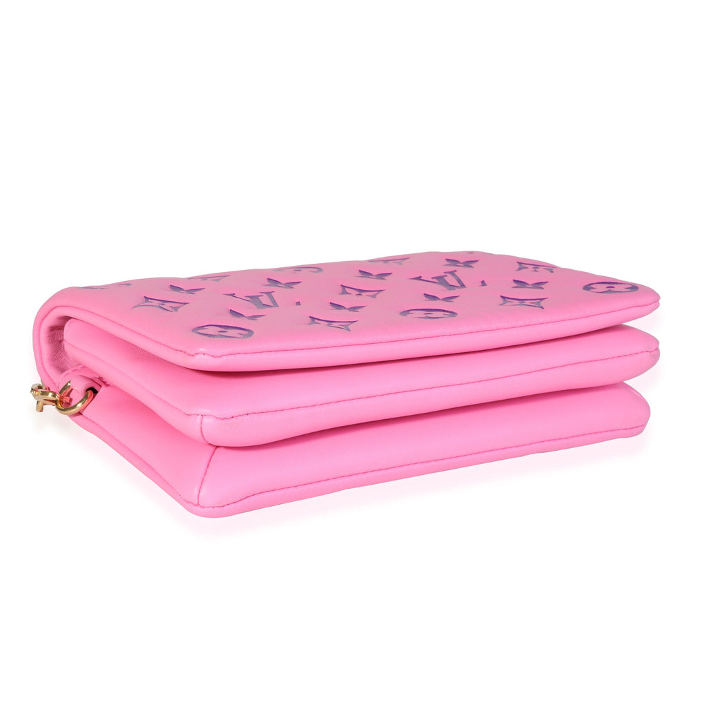Louis Vuitton Louis Vuitton Pink Puffy Lambskin Pochette Coussin