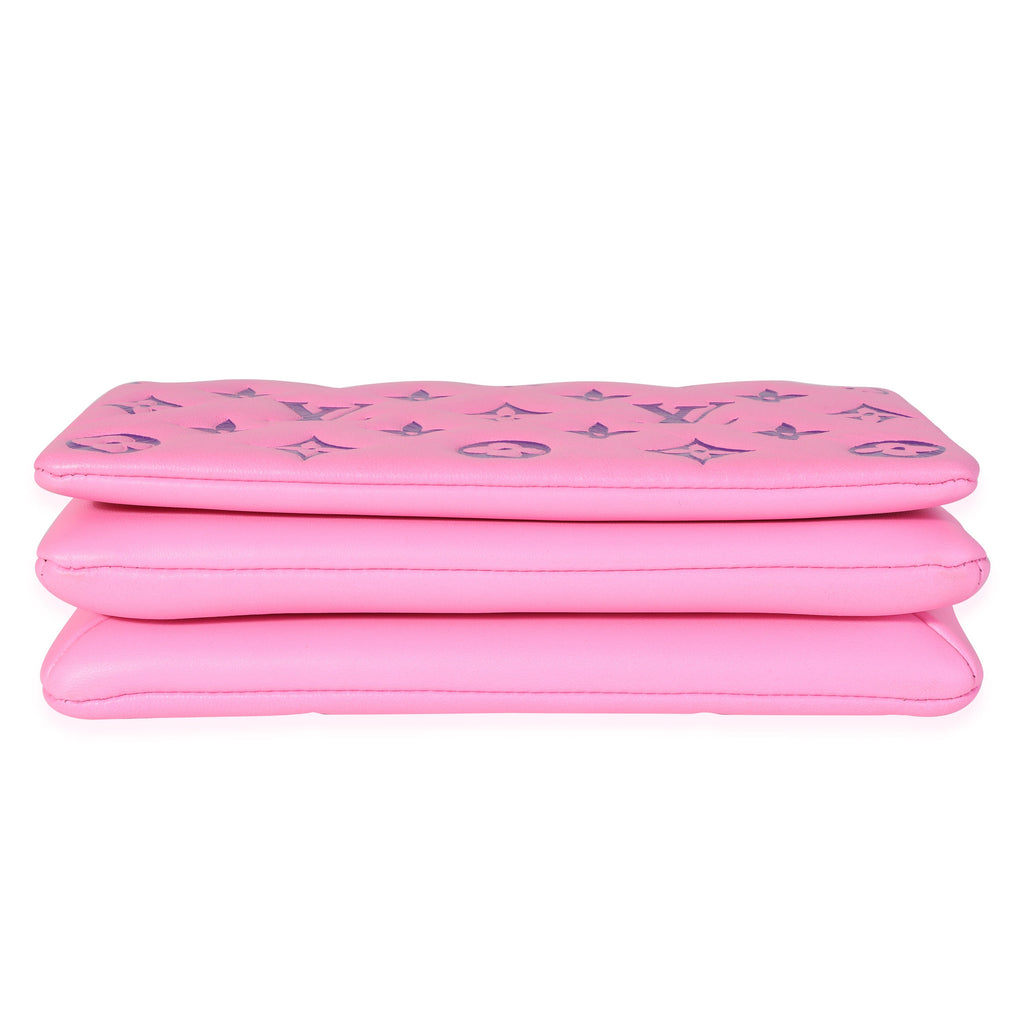 Louis Vuitton Louis Vuitton Pink Puffy Lambskin Pochette Coussin