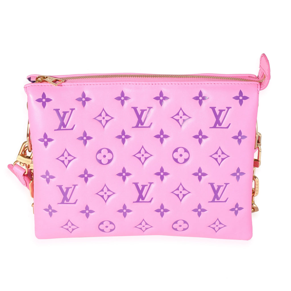 Louis Vuitton Louis Vuitton Pink & Purple Monogram Embossed Puffy Lambskin Coussin PM