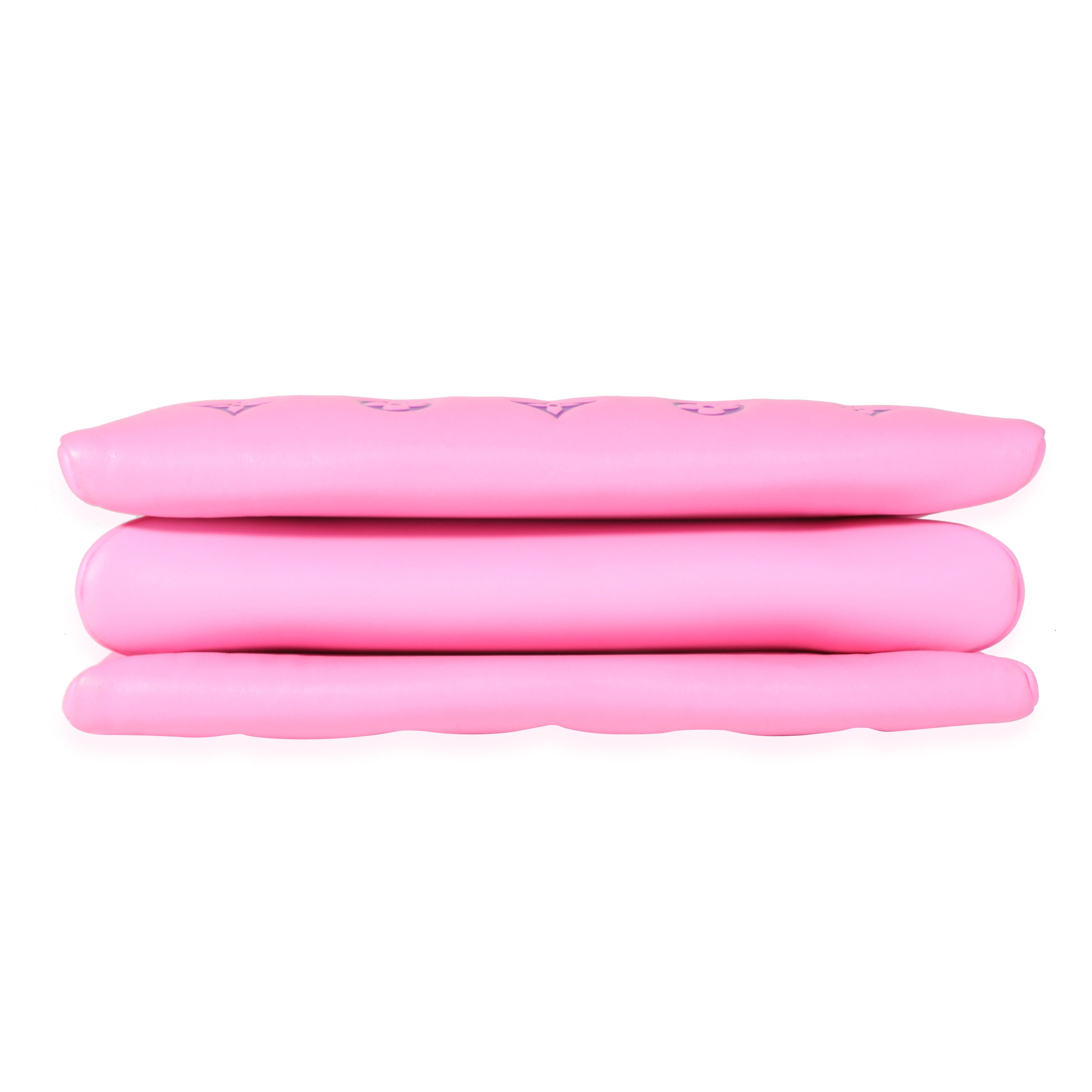 Louis Vuitton Louis Vuitton Pink & Purple Monogram Embossed Puffy Lambskin Coussin PM