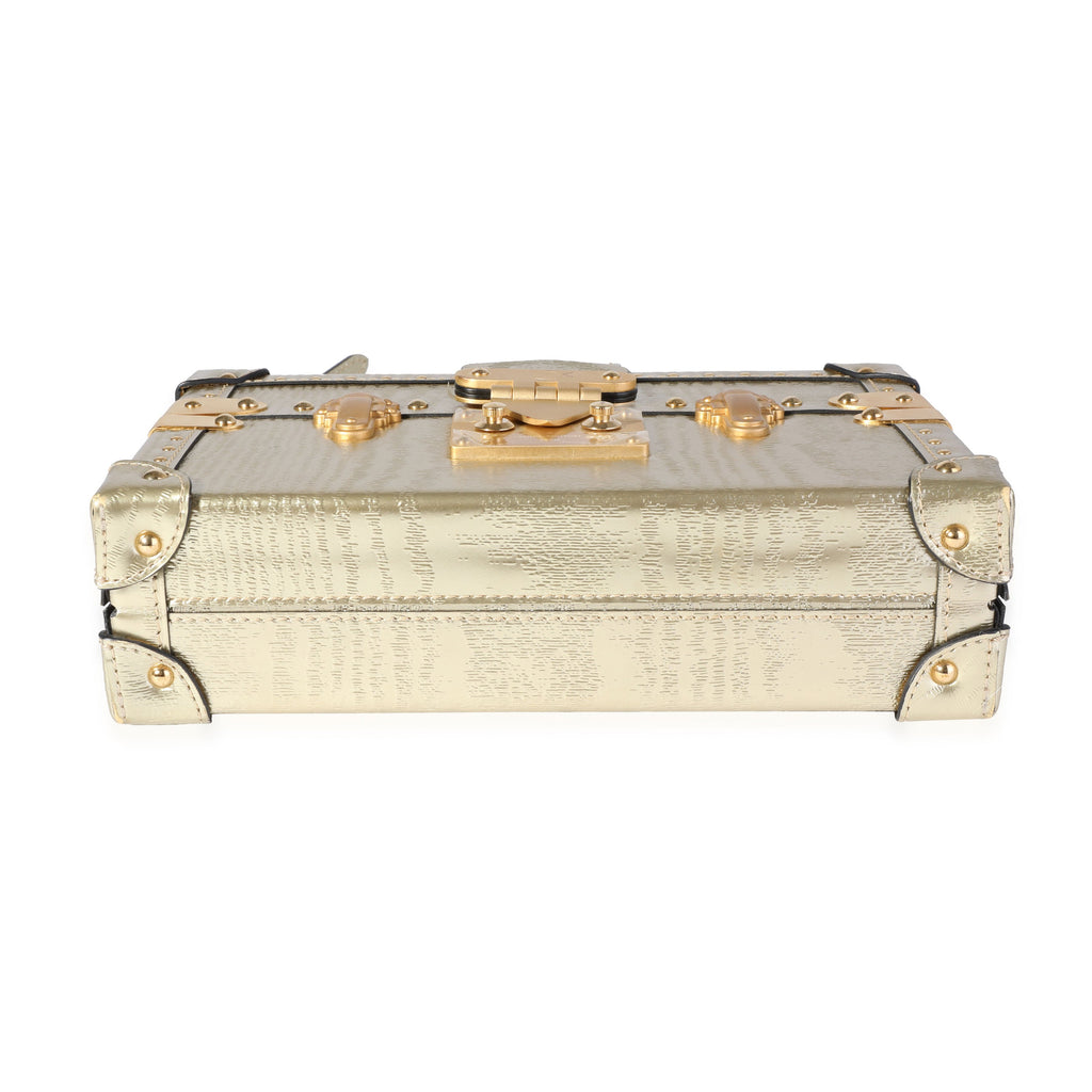 Louis Vuitton Gold Grain de Bois Petite Malle