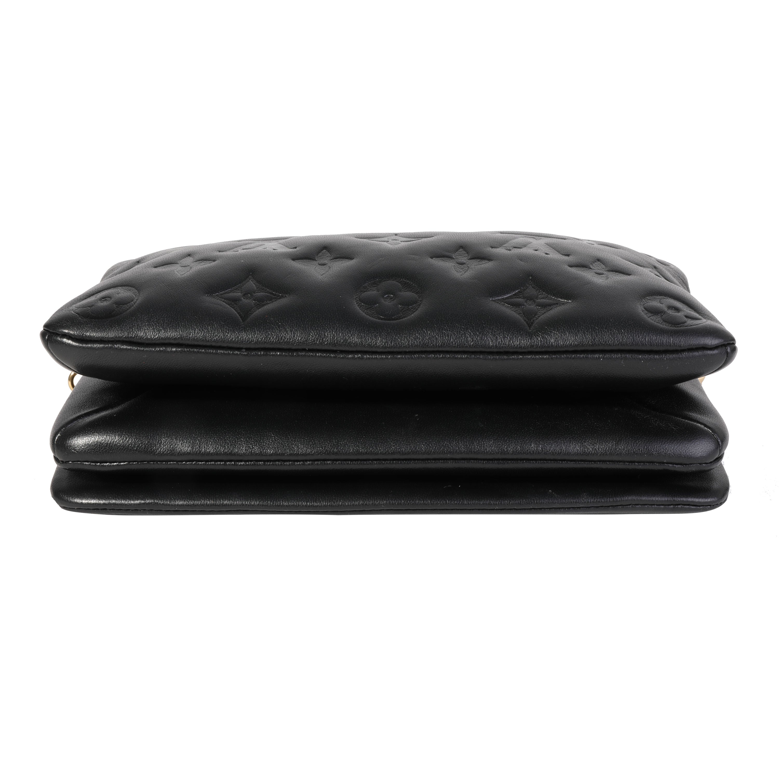 Louis Vuitton Louis Vuitton Black Monogram Embossed Lambskin Pochette Coussin